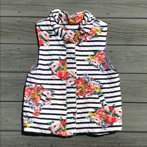 Stripe & Floral Quilted Vest